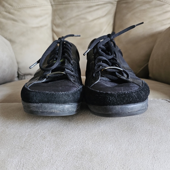 Hugo BOSS Black Suede Leather Logo classic retro sneakers size 42 - Picture 2 of 11